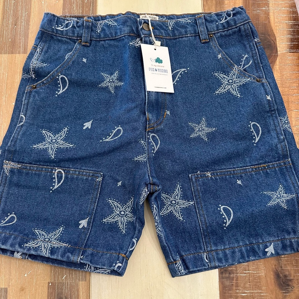 Fin & Vince carpenter denim shorts 12-14 years womens small